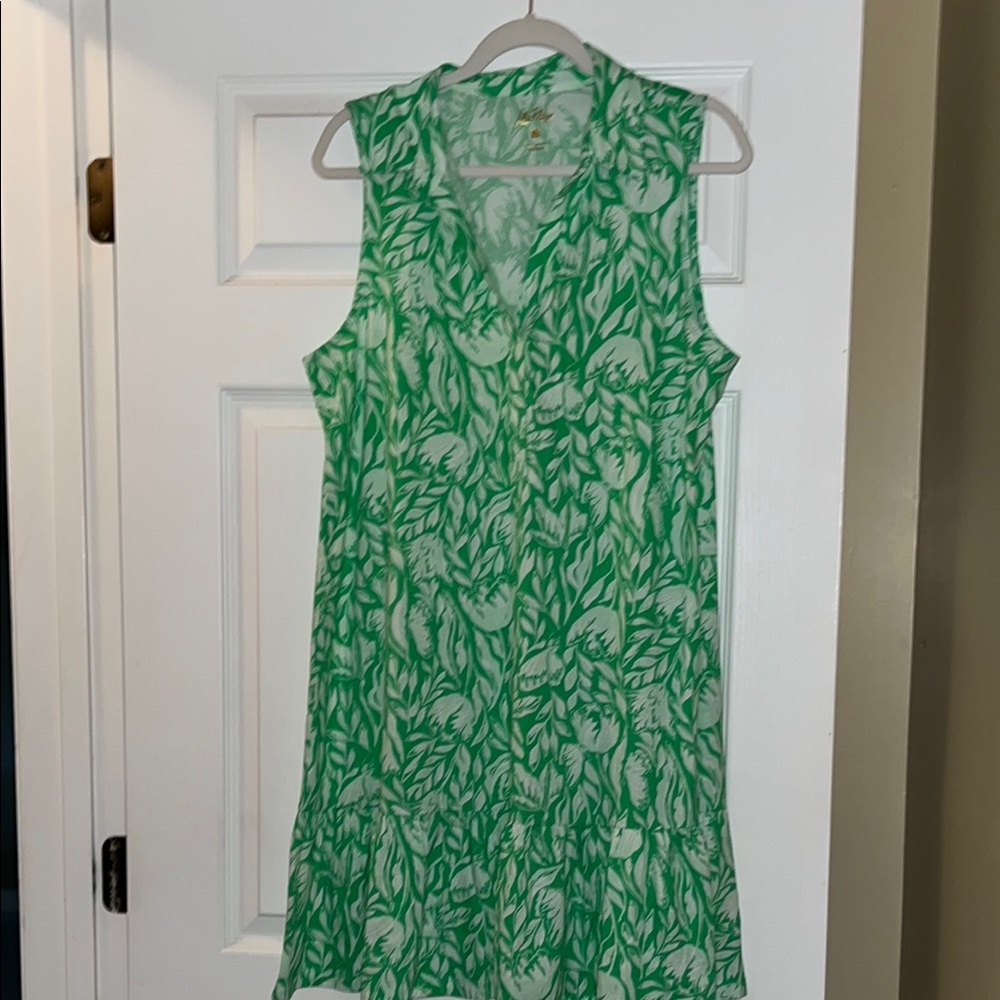 Lilly Pulitzer Green and White Sleeveless Dress